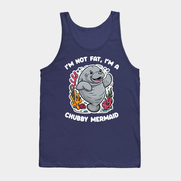 I'm not fat, I'm a chubby mermaid - manatee Tank Top by Dazed Pig